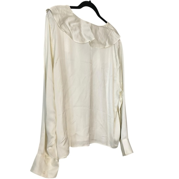 J. Crew Cream Ruffled Bib Collar Blouse - Picture 4 of 6